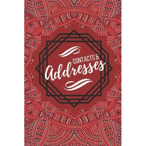 Contacts & Addresses: Geometric Design (Red, Black & White) Small 6" X 9"