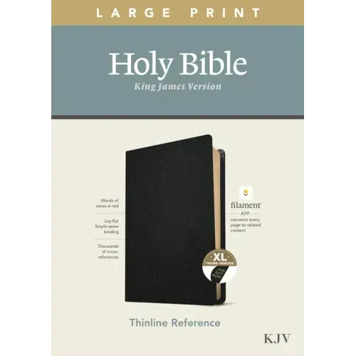 KJV Large Print Thinline Reference Bible, Filament Enabled Edition (Red Letter, Genuine Leather, Black, Indexed)