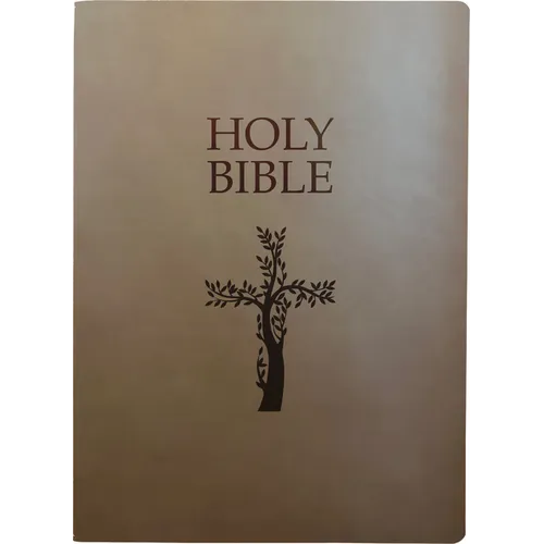 KJV Holy Bible, Cross Design, Large Print, Coffee Ultrasoft: (Red Letter, Brown, 1611 Version)