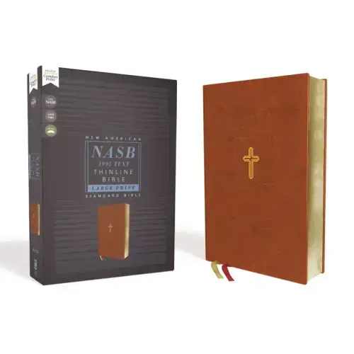 Nasb, Thinline Bible, Large Print, Leathersoft, Brown, Red Letter Edition, 1995 Text, Comfort Print