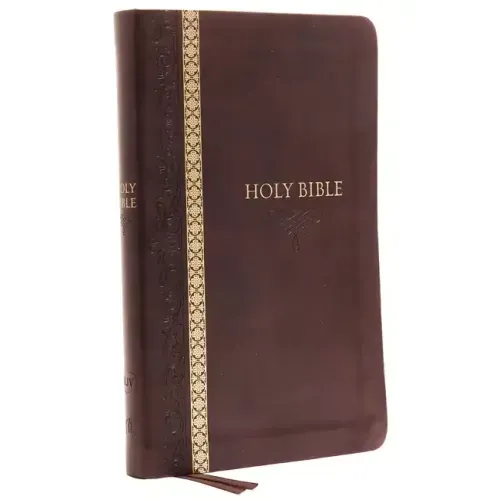 KJV, Thinline Bible, Standard Print, Imitation Leather, Brown, Indexed, Red Letter Edition, Comfort Print