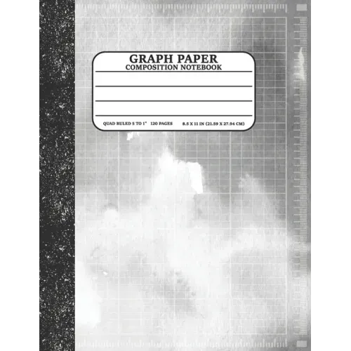 Graph Paper Composition Notebook: Math and Science Lover Graph Paper Cover Watercolor Silver (Quad Ruled 5 squares per inch, 120 pages) Birthday Gifts