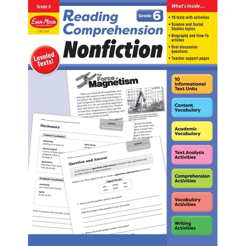 Reading Comprehension: Nonfiction, Grade 6 Teacher Resource
