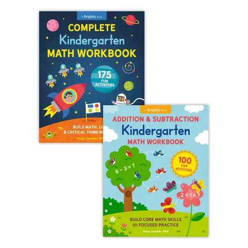 Complete Kindergarten Math Book Set: Two Workbooks with 275 Fun Activities to Build Addition, Subtraction, and Critical Thinking Skills (Perfect for A