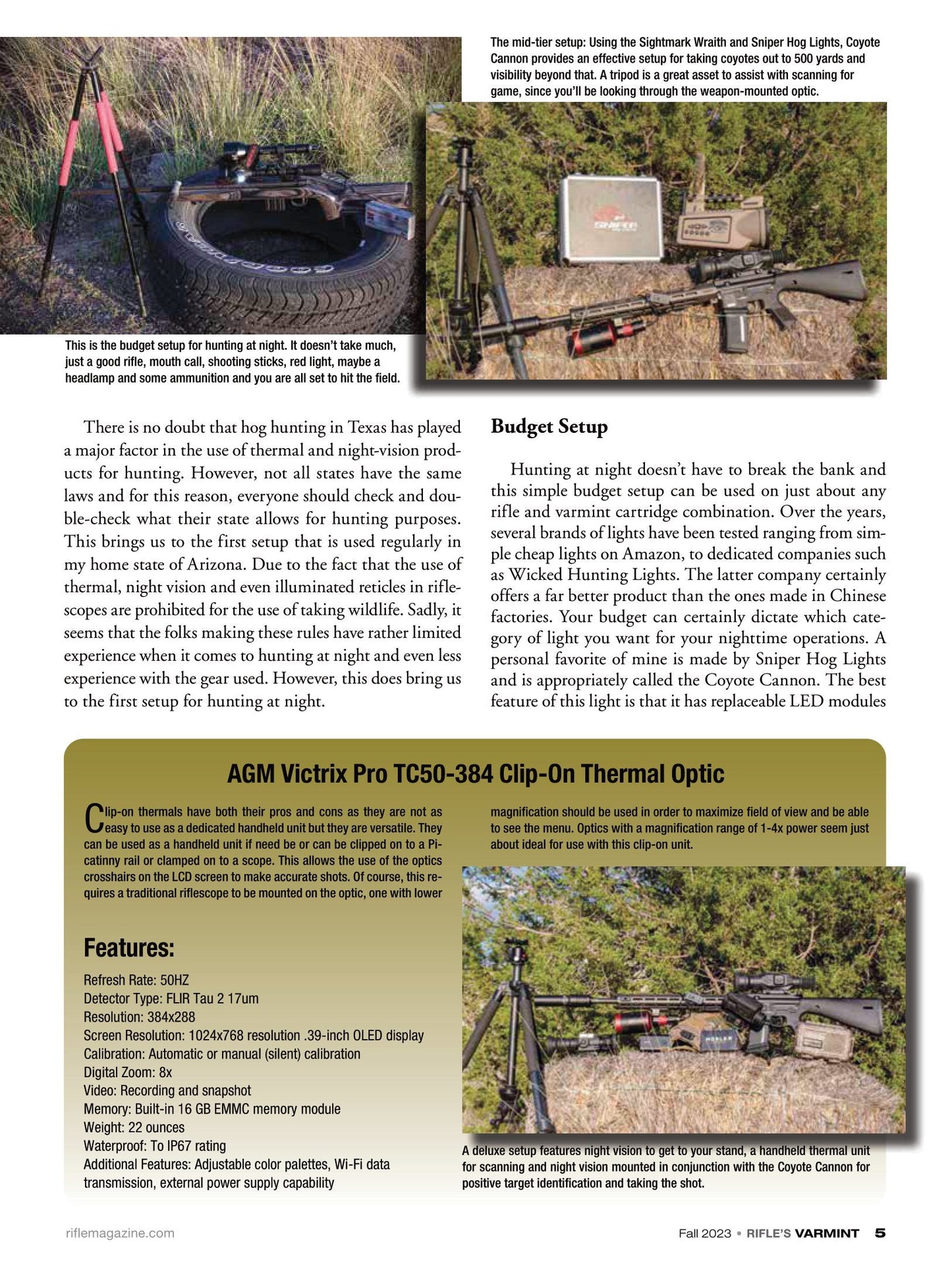 Varmint Rifles & Cartridges Fall 2023 - Varmint Hunting, Night Setups, Gear Guide, 220 Swift, 24 York, .14/221 Walker, 6.5 Creedmoor, Large Game, Bullets, Powder, Long Range, New Wildcat & Loads