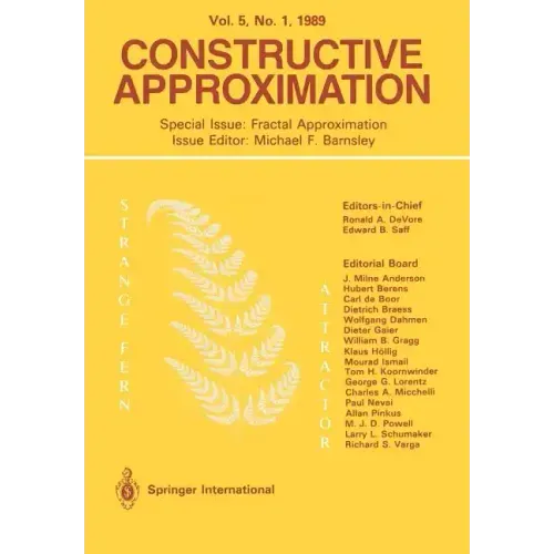 Constructive Approximation: Special Issue: Fractal Approximation