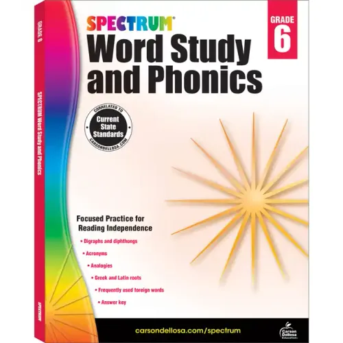 Spectrum Word Study and Phonics, Grade 6: Volume 85