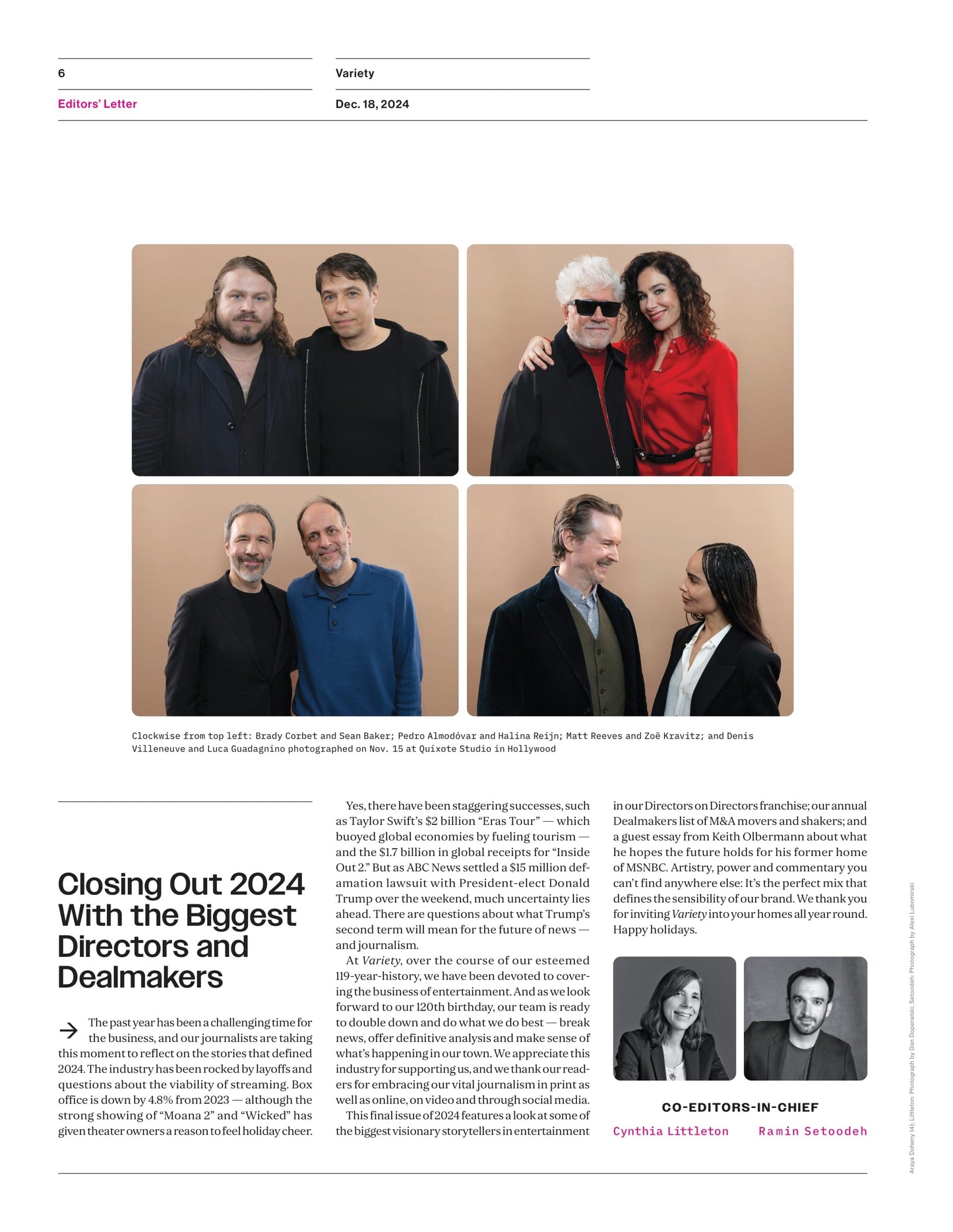 Variety - 24.12.18 Edition: The Most Innovative, Bold, Daring, Directors Of The Year, Squid Game Season 2, Timothée Chalamet Portrays Bob Dylan In A Complete Unknown, Golden Globe Nominations & More!