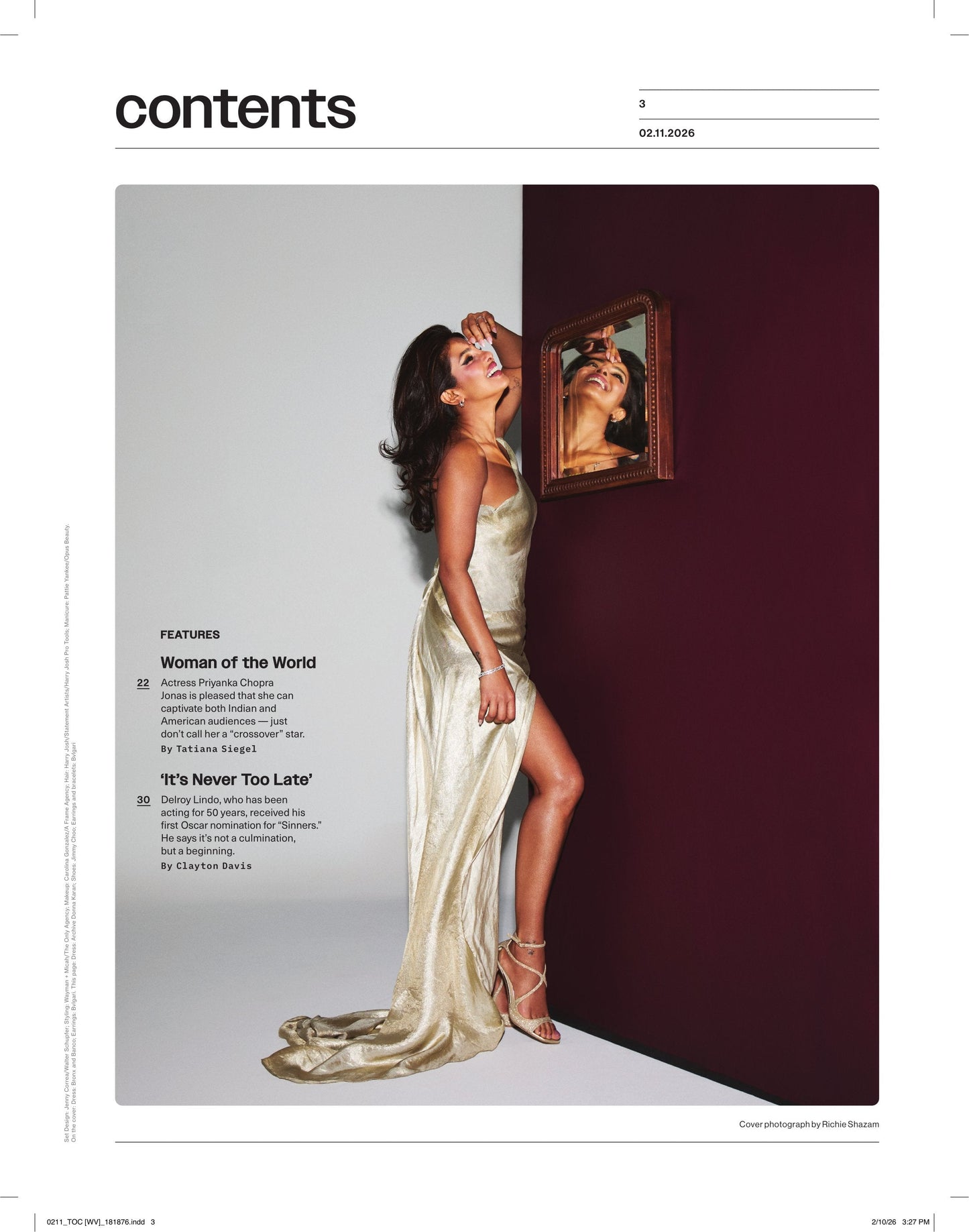 Variety - 26.02.11 Edition: Priyanka Chopra Jonas, Woman Of The World, Breaking Boundaries Between Indian & American Entertainment, Delroy Lindo’s Oscar Journey, Hollywood Walk Of Fame 2026 & More!
