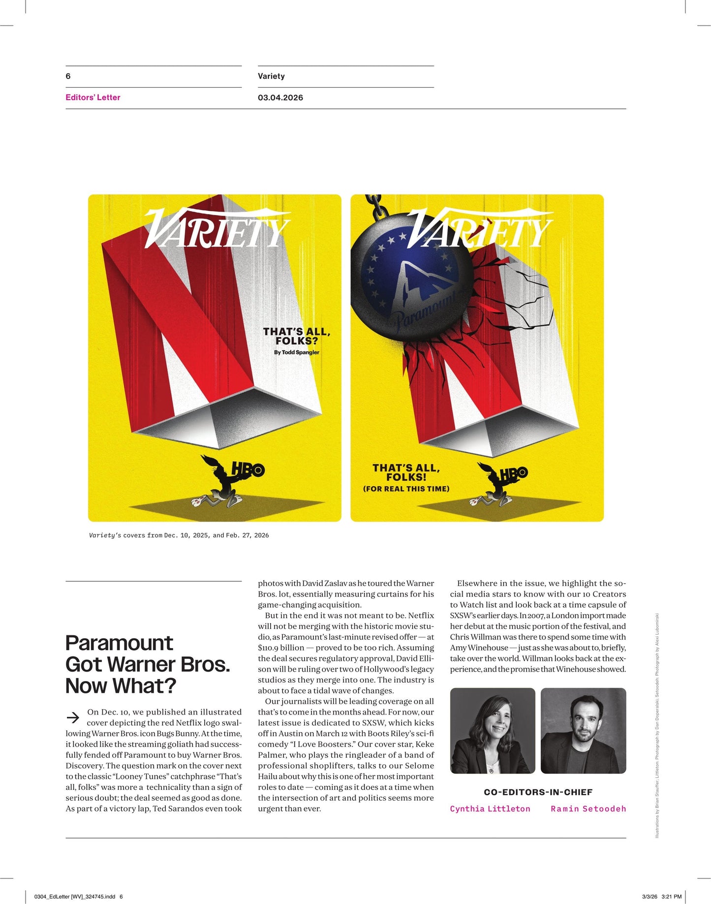 Variety - 26.03.04: Not Keke Palmer's First Rodeo, SXSW Issue, 10 Creators to Watch & The New Era Of Crime Podcasting, Scream 7 Review, Inside The Paramount‑Warner Bros. Merger, Actor Awards & More!