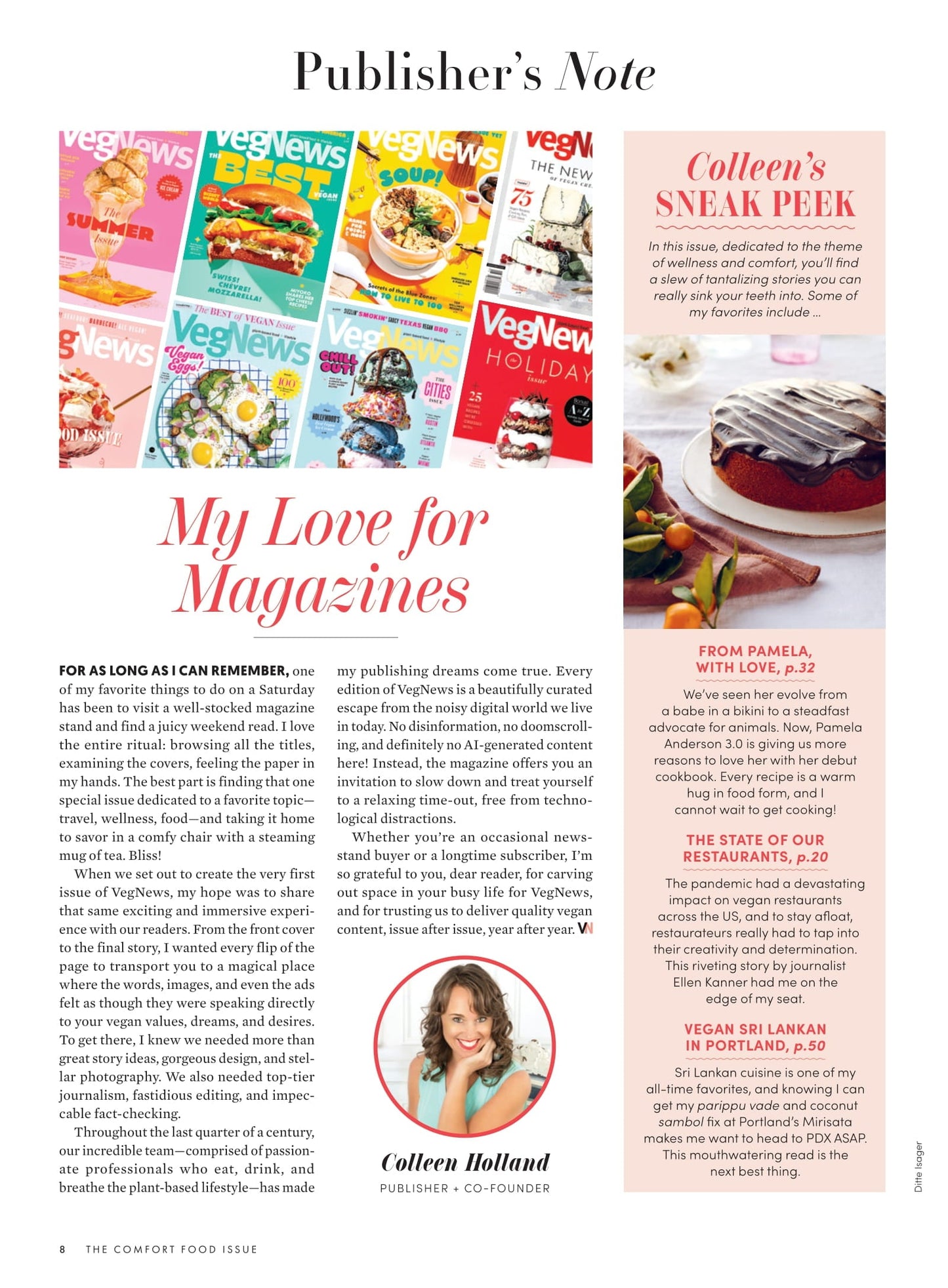 VegNews - 2025 Wellness Issue: Plant Based Recipes, Pamela Anderson, Sam Turnbull, Chloe Coscarelli, Daniella Monet Share Their Favorite Recipes & More!