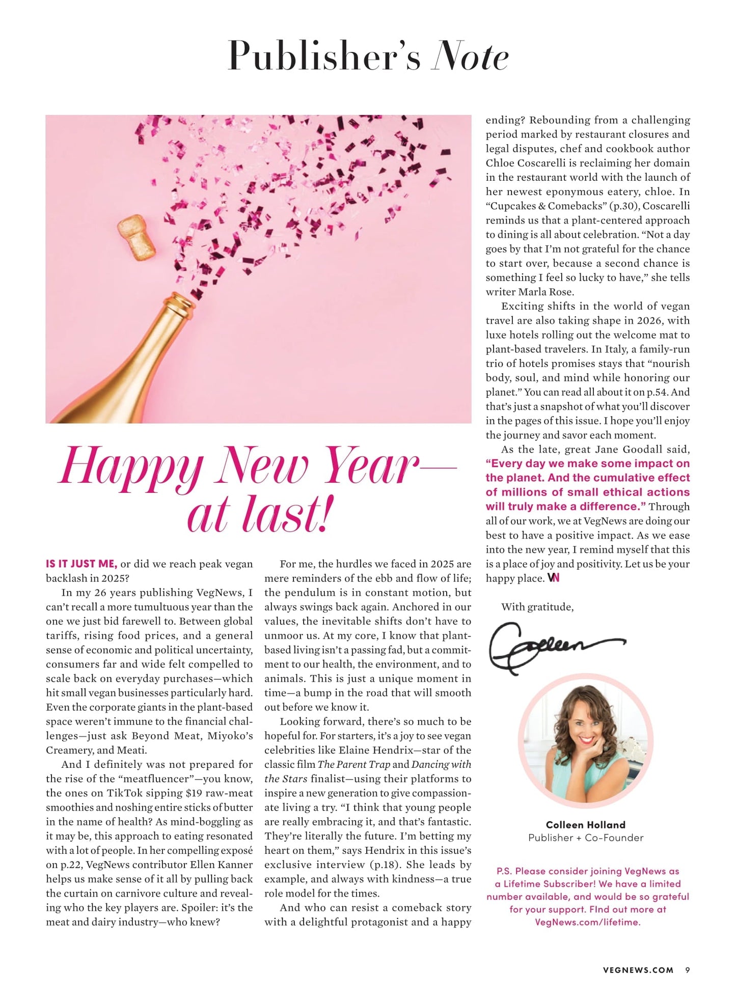 VegNews - 2026 Wellness Issue: Ways To Eat More Plants, Fresh & Healthy Recipes, Longevity Hacks, Best High-Protein Plant Foods, Elaine Hendrix Interview, Snack Awards, Blue Zones Lessons & More!