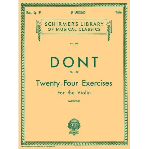 24 Exercises, Op 37: Schirmer Library of Classics Volume 328 Violin Method