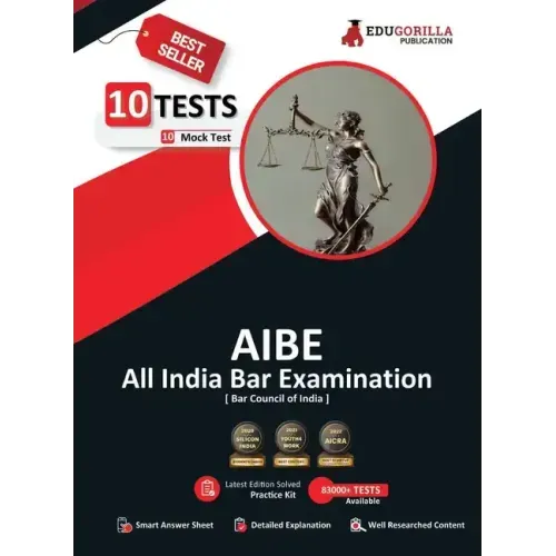 AIBE Book 2023: All India Bar Examination Conducted by Bar Council of India - 10 Full Length Mock Tests (1000 Solved Questions) with F