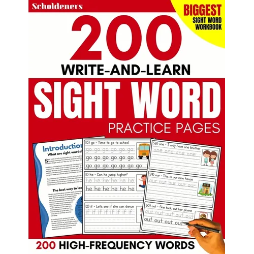200 Write-and-Learn Sight Word Practice Pages: Learn the Top 200 High-Frequency Words Essential to Reading and Writing Success (Sight Word Books)