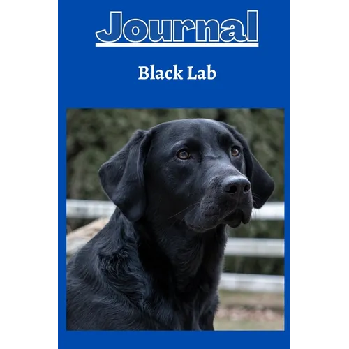 Black lab dog Journal series 1 with a cobalt blue background