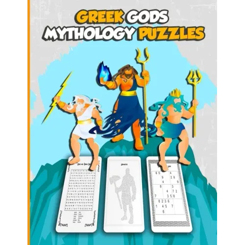 Greek Gods MythologY Puzzles: Large Print Word Search and Intricate Mazes Activity with Easy to Medium and Extreme Sudoku for Adult Anxiety - Ancien