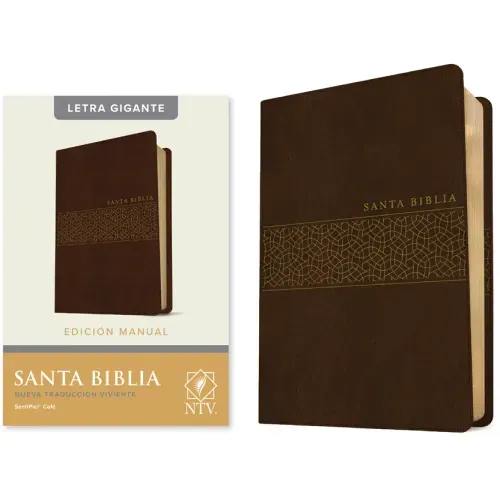 Santa Biblia Ntv, Edición Manual, Letra Gigante (Sentipiel, Café, Letra Roja)