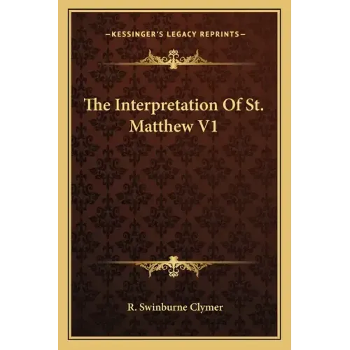 The Interpretation of St. Matthew V1