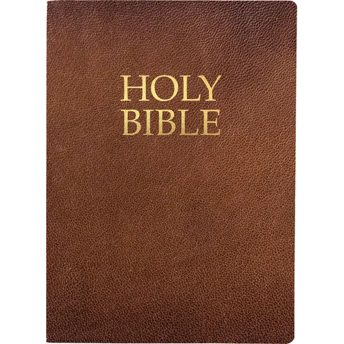 Kjver Holy Bible, Large Print, Acorn Bonded Leather, Thumb Index: (King James Version Easy Read, Red Letter, Brown)