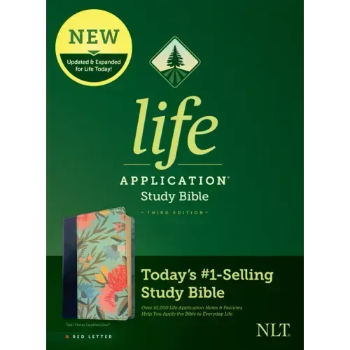 NLT Life Application Study Bible, Third Edition (Leatherlike, Teal Floral, Red Letter)