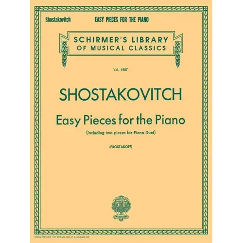Easy Pieces for the Piano (Including 2 Pieces for Piano Duet): Schirmer Library of Classics Volume 1887 Piano Solo