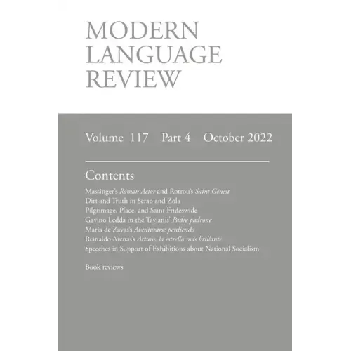 Modern Language Review (117: 4) October 2022