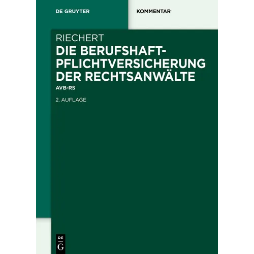 Die Berufshaftpflichtversicherung Der Rechtsanwälte: Avb-Rsw