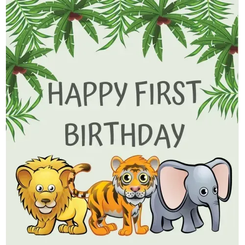 First birthday guest book (Hardcover): Birthday guest book, first birthday book, party and birthday celebrations decor, memory book, 1st birthday, hap