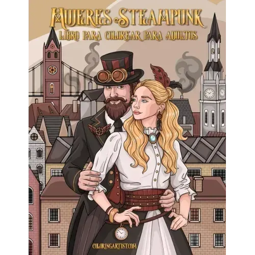 Mujeres Steampunk libro para colorear para adultos