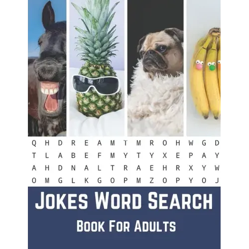 Jokes Word Search Book For Adults: Large Print Puzzle Book Gift With Solutions And Funny Jokes