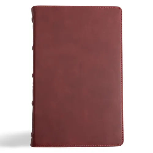 CSB Single-Column Personal Size Bible, Holman Handcrafted Collection, Marbled Burgundy Premium Calfskin