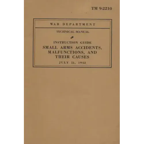 Small Arms Accidents, Malfunctions, And Their Causes