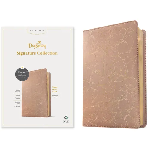 NLT Super Giant Print Bible, Filament Enabled (Leatherlike, Blush Floral, Red Letter): Dayspring Signature Collection