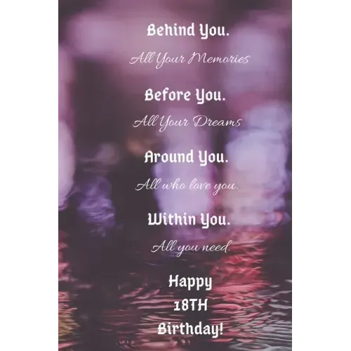 Behind You All Your Memories Before You All Your Dreams Happy 18th Birthday