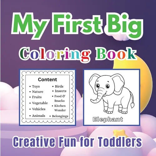 My First Big Coloring Book for Toddlers Learn Vocabulary of Toys, Fruits, Animals & More 166 Pages of Creative Fun Colouring Book for Kids Ages 2-5 By