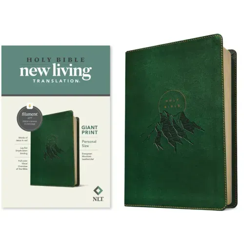 NLT Personal Size Giant Print Bible, Filament Enabled (Leatherlike, Evergreen Mountain, Red Letter)