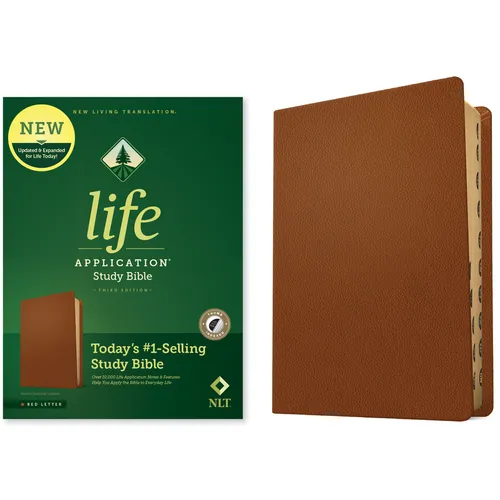 NLT Life Application Study Bible, Third Edition (Genuine Leather, Brown, Indexed, Red Letter)