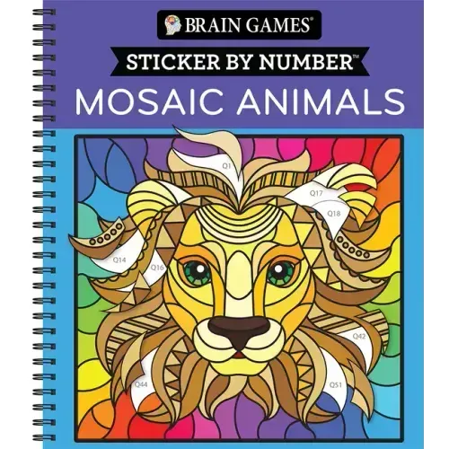 Brain Games - Sticker by Number: Mosaic Animals (28 Images to Sticker)