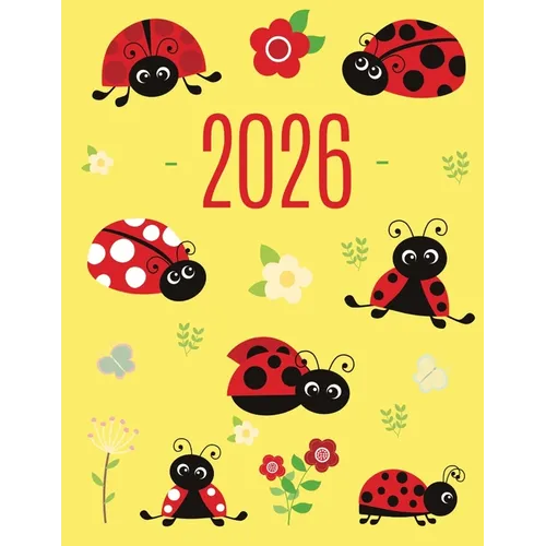 Ladybug Daily Planner 2026: Make 2026 a Productive Year! Cute Weekly Organizer with Red Insect January-December (12 Months)