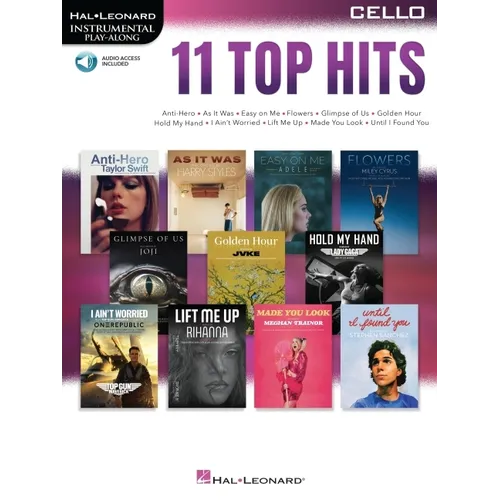 11 Top Hits for Cello Instrumental Play-Along - Book with Online Audio