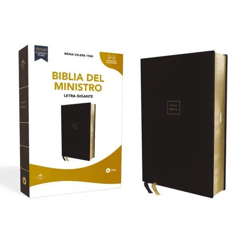 Rvr60, Biblia del Ministro, Letra Gigante, Leathersoft, Negro, Palabras de Jesús En Rojo, Comfort Print