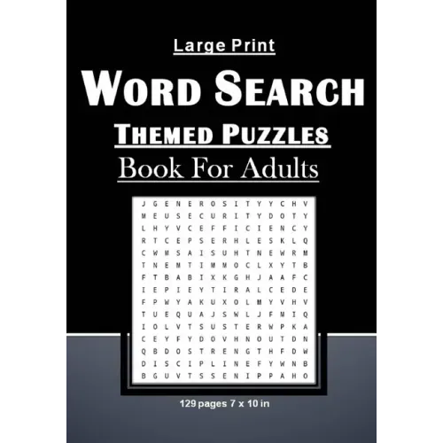 Large Print Word Search Themed Puzzles Book For Adults: Brain Games With 101 Word Search Themed Puzzles Book For Adults/Seniors: 129 pages and 7 x 10