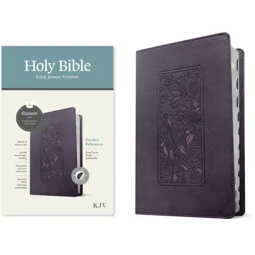 KJV Thinline Reference Bible, Filament Enabled (Leatherlike, Floral Frame Purple, Indexed, Red Letter)