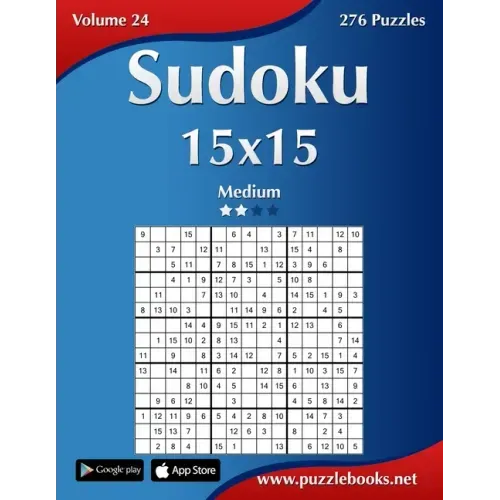 Sudoku 15x15 - Medium - Volume 24 - 276 Puzzles
