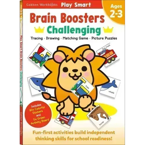 Play Smart Brain Boosters: Challenging - Age 2-3: Pre-K Activity Workbook: Boost Independent Thinking Skills: Tracing, Coloring, Shapes, Cutting, Draw