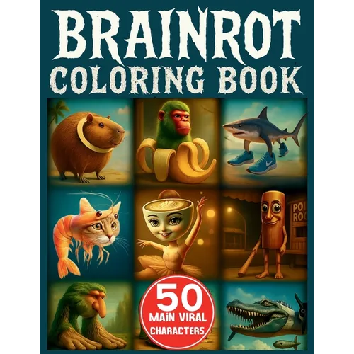 Italian Brainrot Coloring Book: 50 Main Viral Characters in Creepy and Funny Drawings to Color for Kids Aged 6+ Who Love Brainrot Memes
