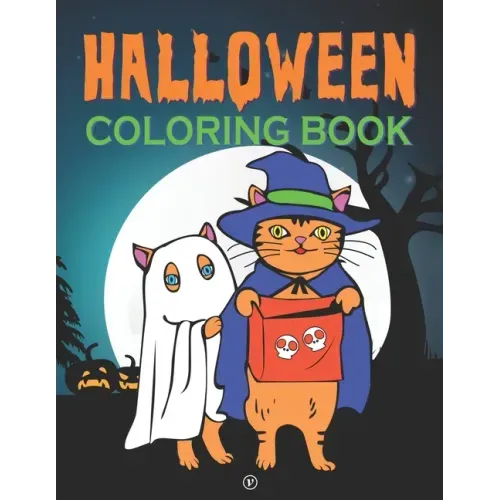 Halloween Coloring Book: A Cute Spooky Fun and Stress-Relieving Non-Candy Halloween Trick or Treat Gift for Children and Adults