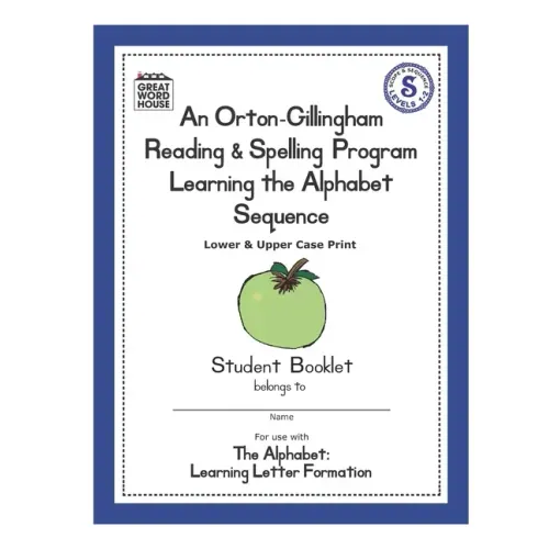 An Orton-Gillingham Reading & Spelling Program Learning the Alphabet Sequence: Upper and Lower Case Print