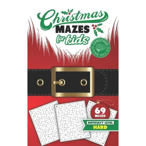Christmas Mazes for Kids 69 Mazes Difficulty Level Hard: Fun Maze Puzzle Activity Game Books for Children - Holiday Stocking Stuffer Gift Idea - Santa